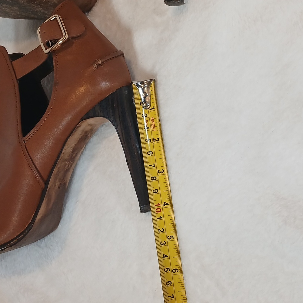 Coach Idena Brown Peep-Toe Ankle Booties Women's Sz 8.5 - Picture 11 of 12
